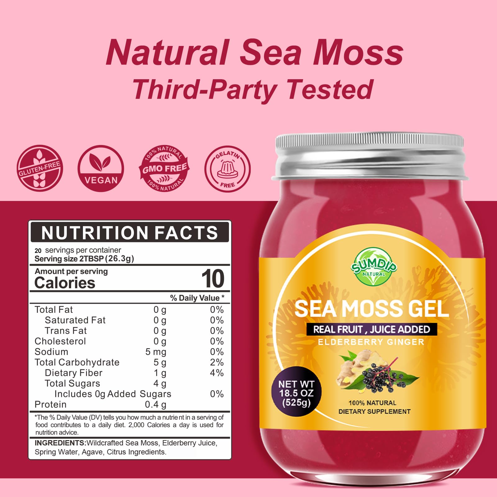 SumDIP seamoss brut irlandais dans la nature, idée d'utilisation quotidienne pour le bien-être.