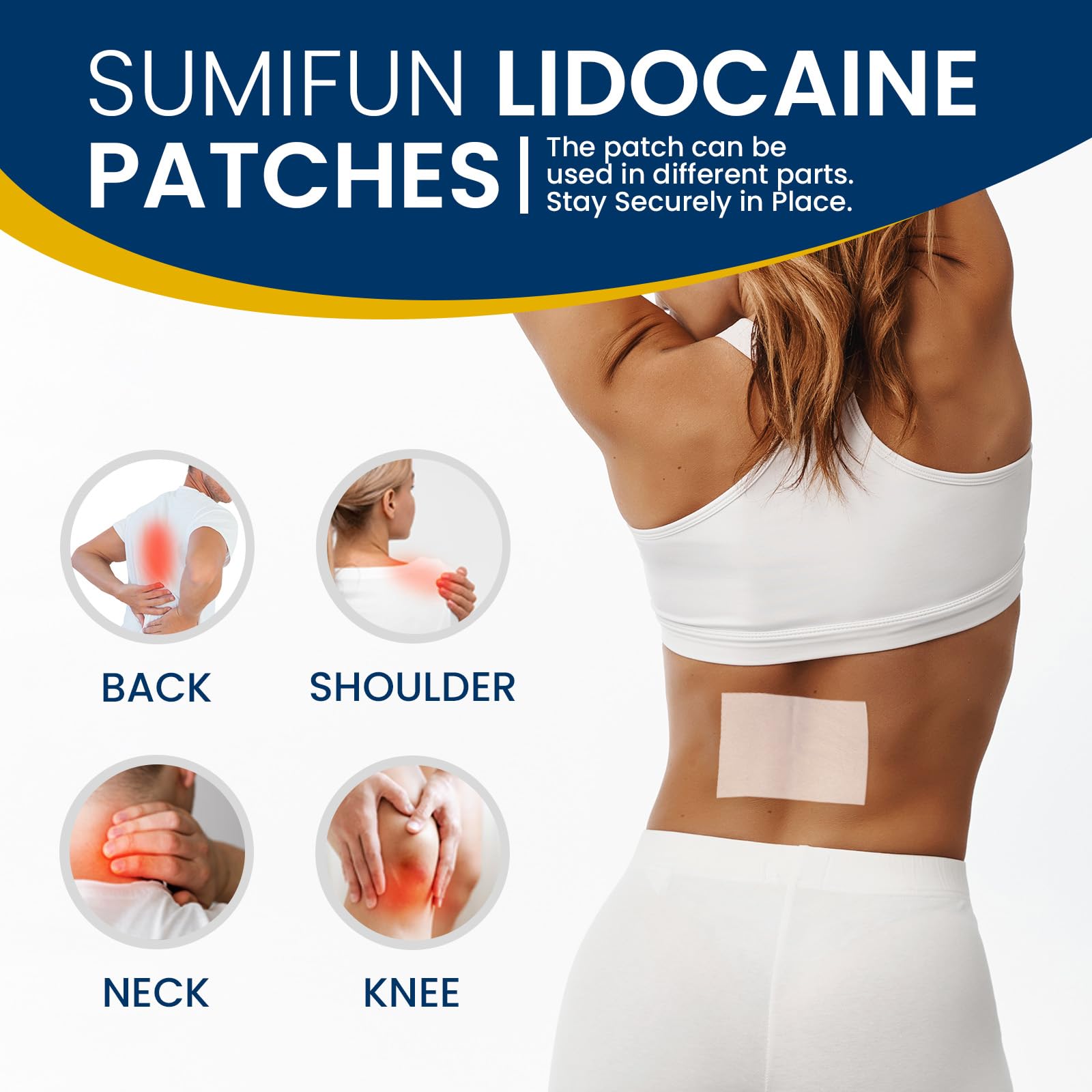 Sumifun lidocaïne 4% patch épaule, soutien discret lors des activités.