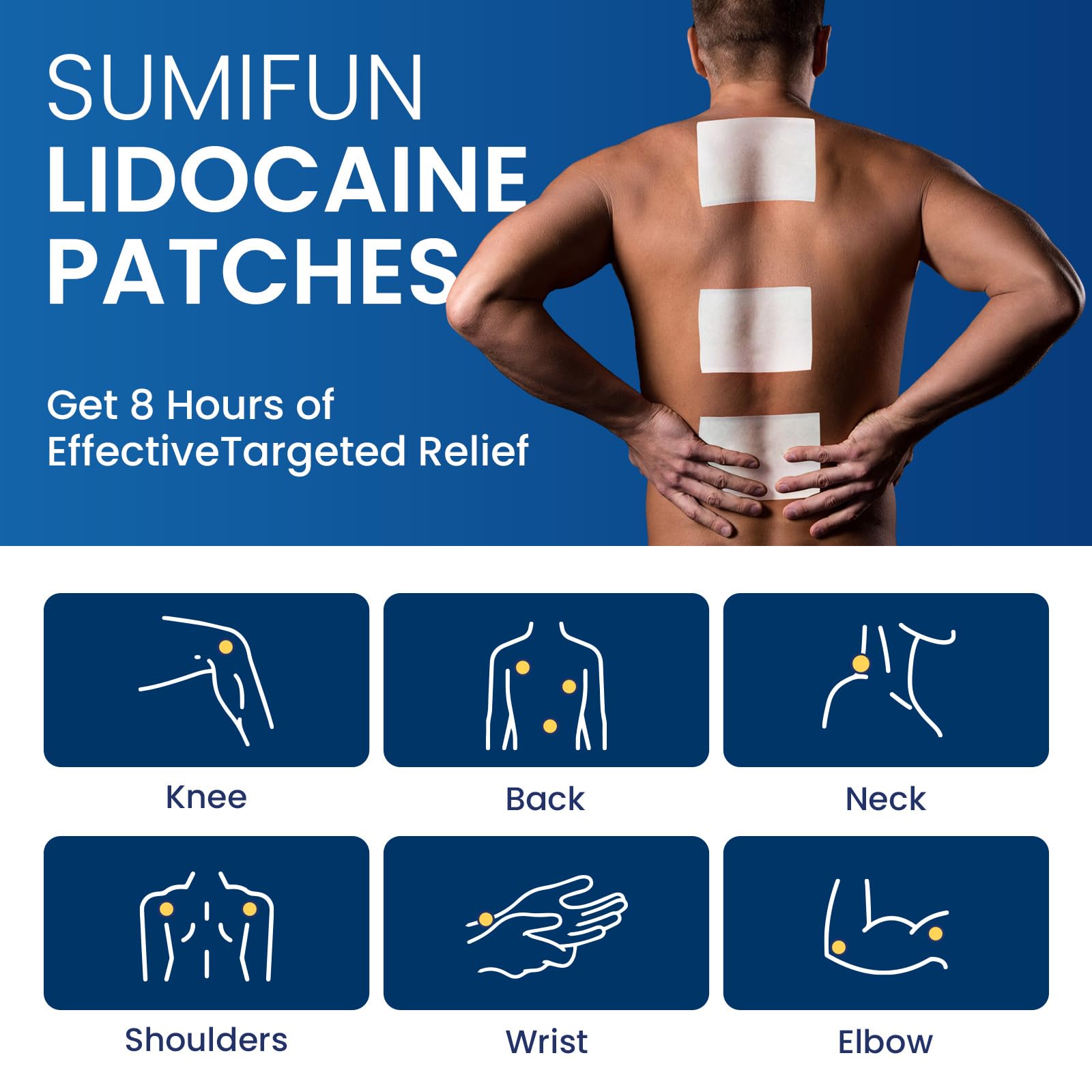Patch Sumifun lidocaïne 4% grande couverture pour zones plus larges