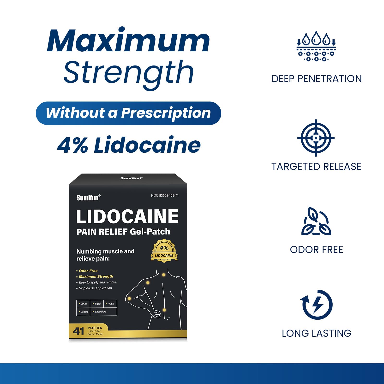 Sumifun patch lidocaïne cou max4 appliqué, apaisement rapide du cou