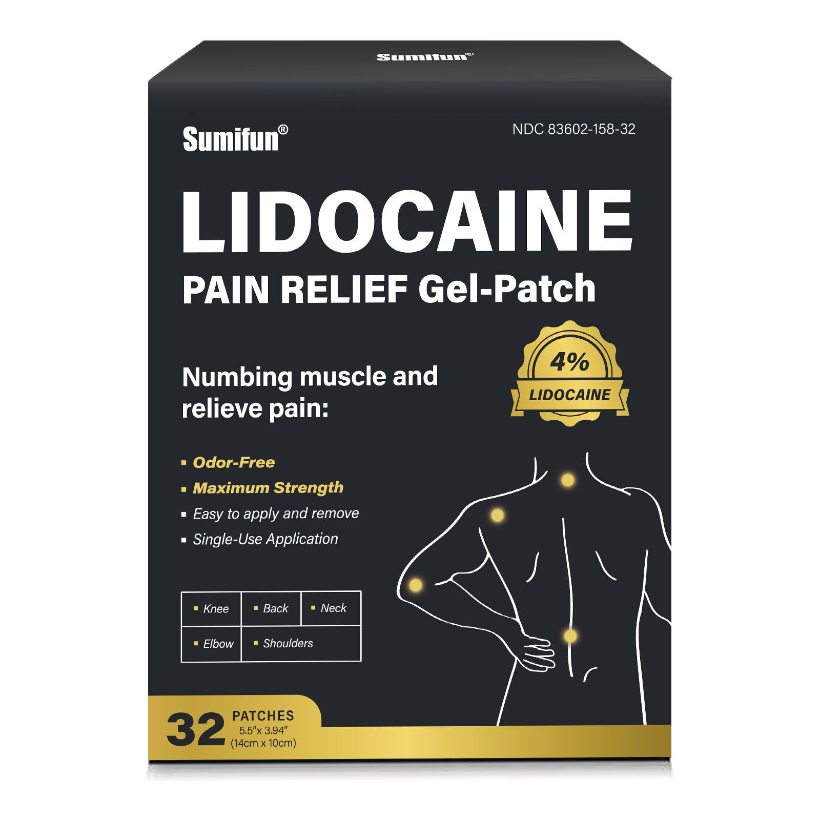 Sumifun Patch Lidocaïne 4% – emballage individuel pratique et hygiénique.