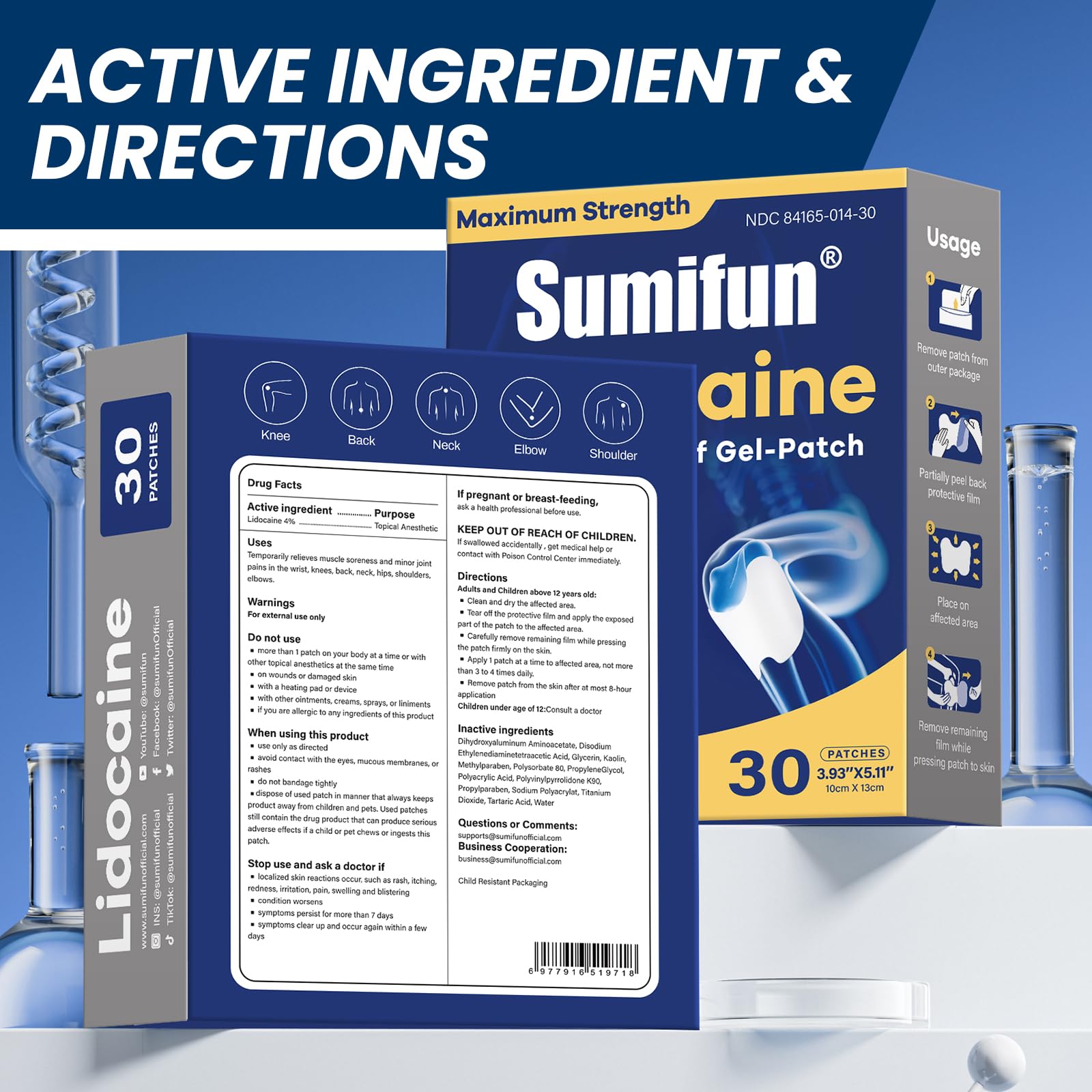 Patch Sumifun Genou – sans ibuprofène, option sûre pour le genou.