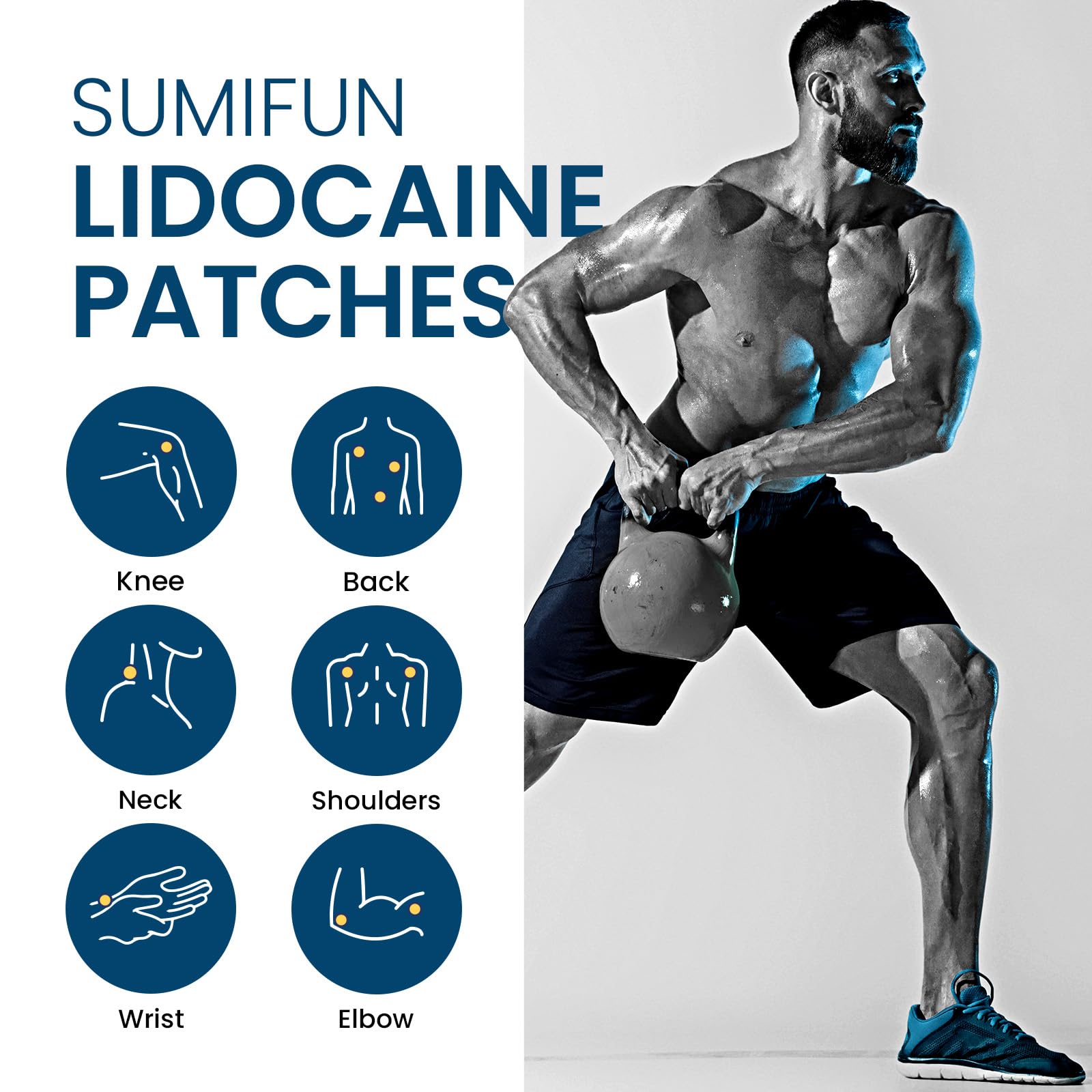 Patch Sumifun lidocaïne 4% dimensions 10x14 cm pour zones variées