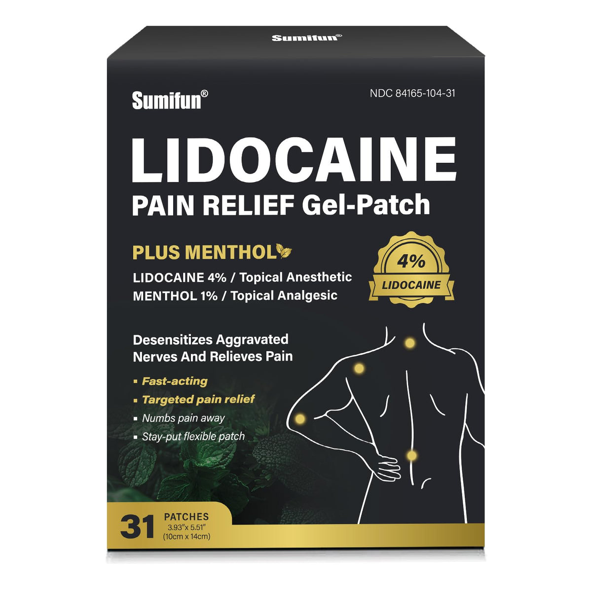 Sumifun patch lidocaïne 4% menthol application: soulagement ciblé et rapide.