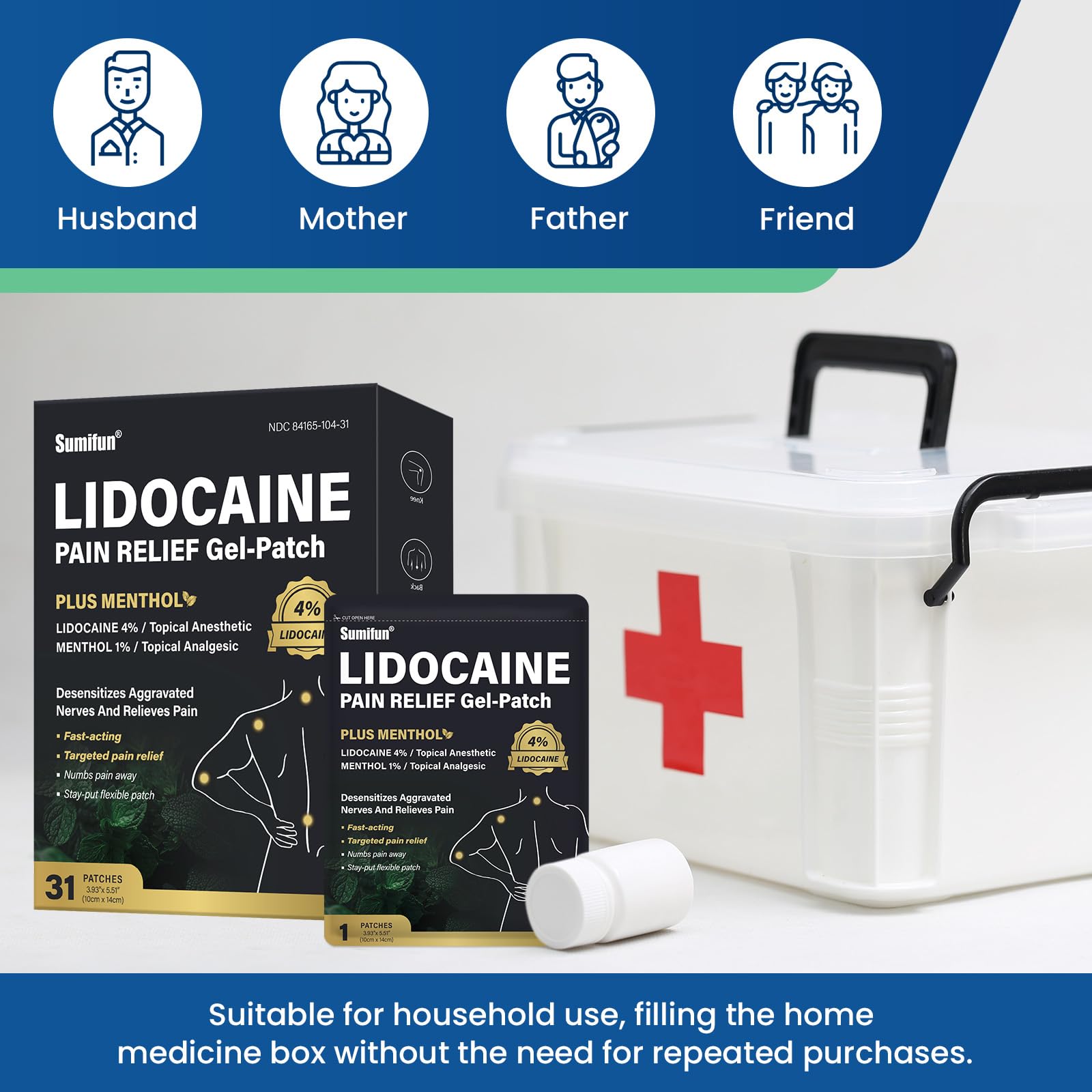 Sumifun patch lidocaïne 4% menthol mains: aide contre les douleurs quotidiennes.