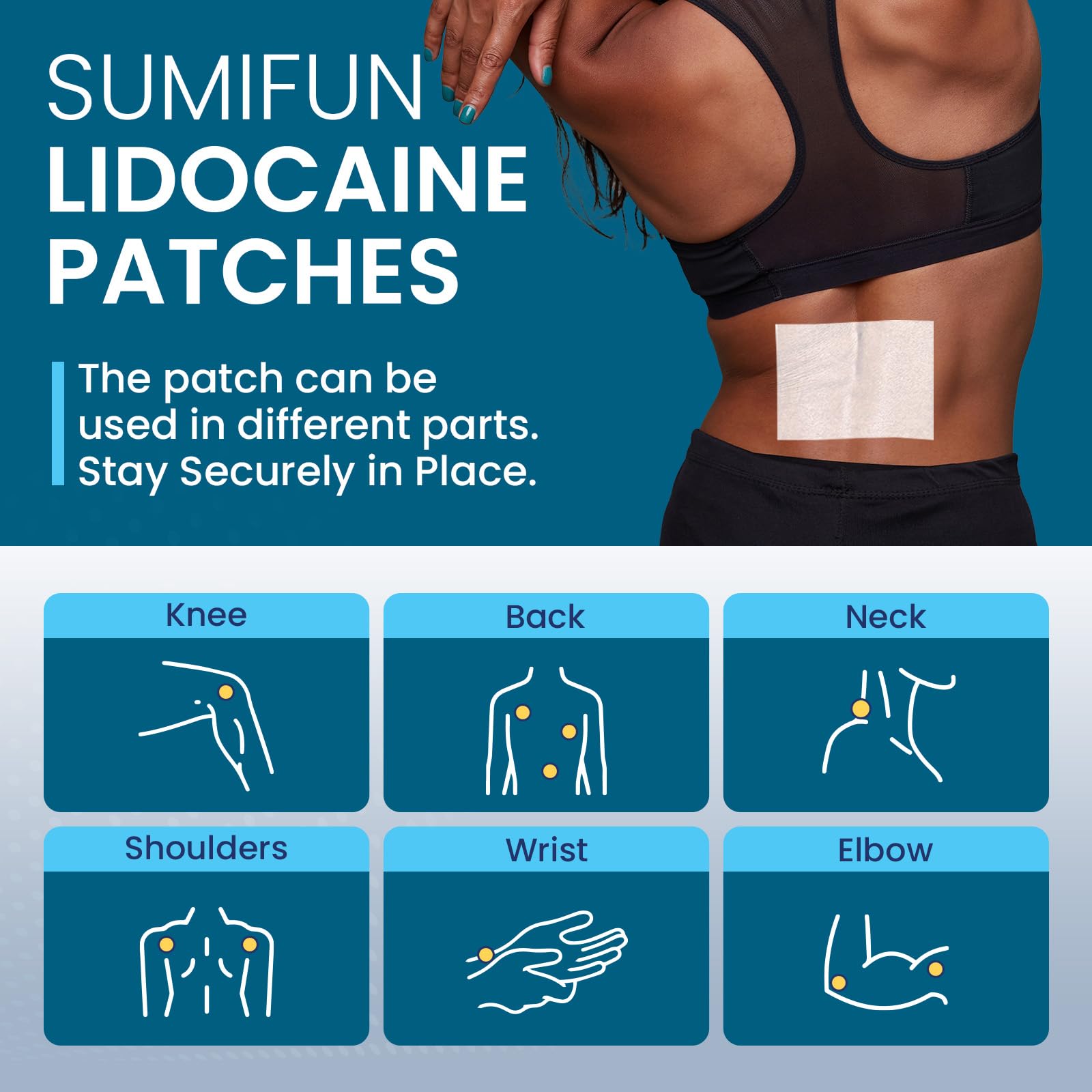Sumifun patch lidocaïne 4% pour muscle, confort ciblé.