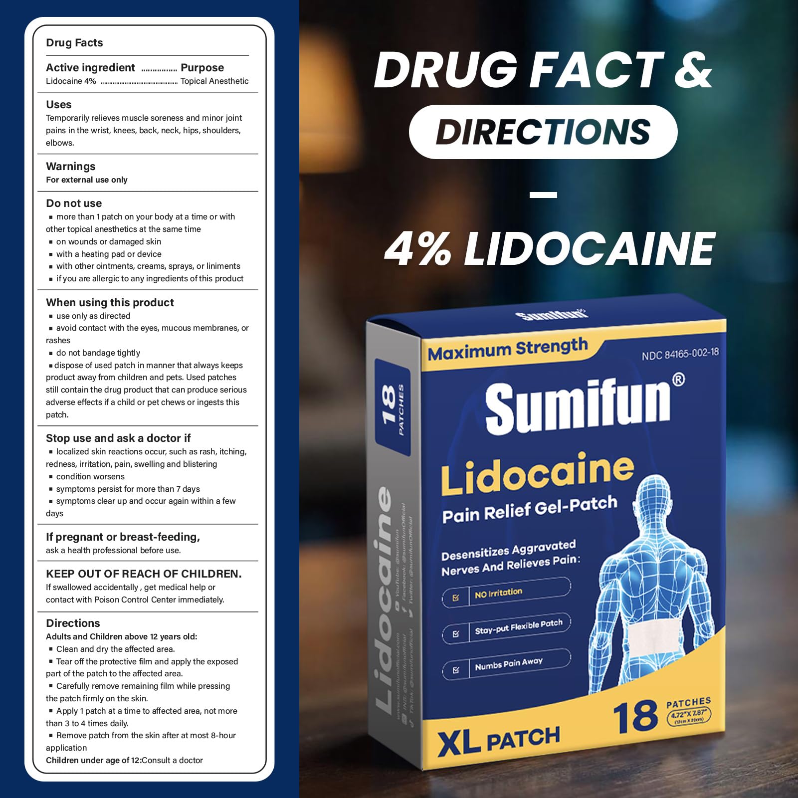 Patch Sumifun XL action rapide, débute l'effet en quelques minutes.