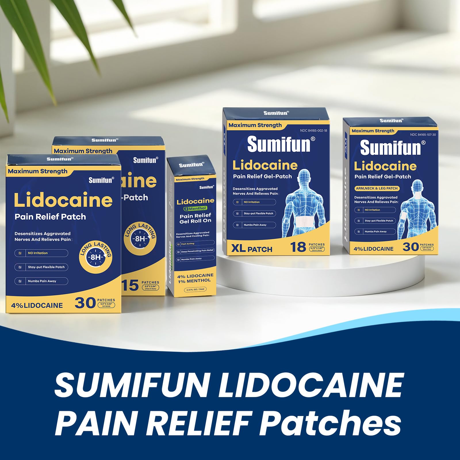 Patch Sumifun XL sans latex, adapté aux peaux sensibles.