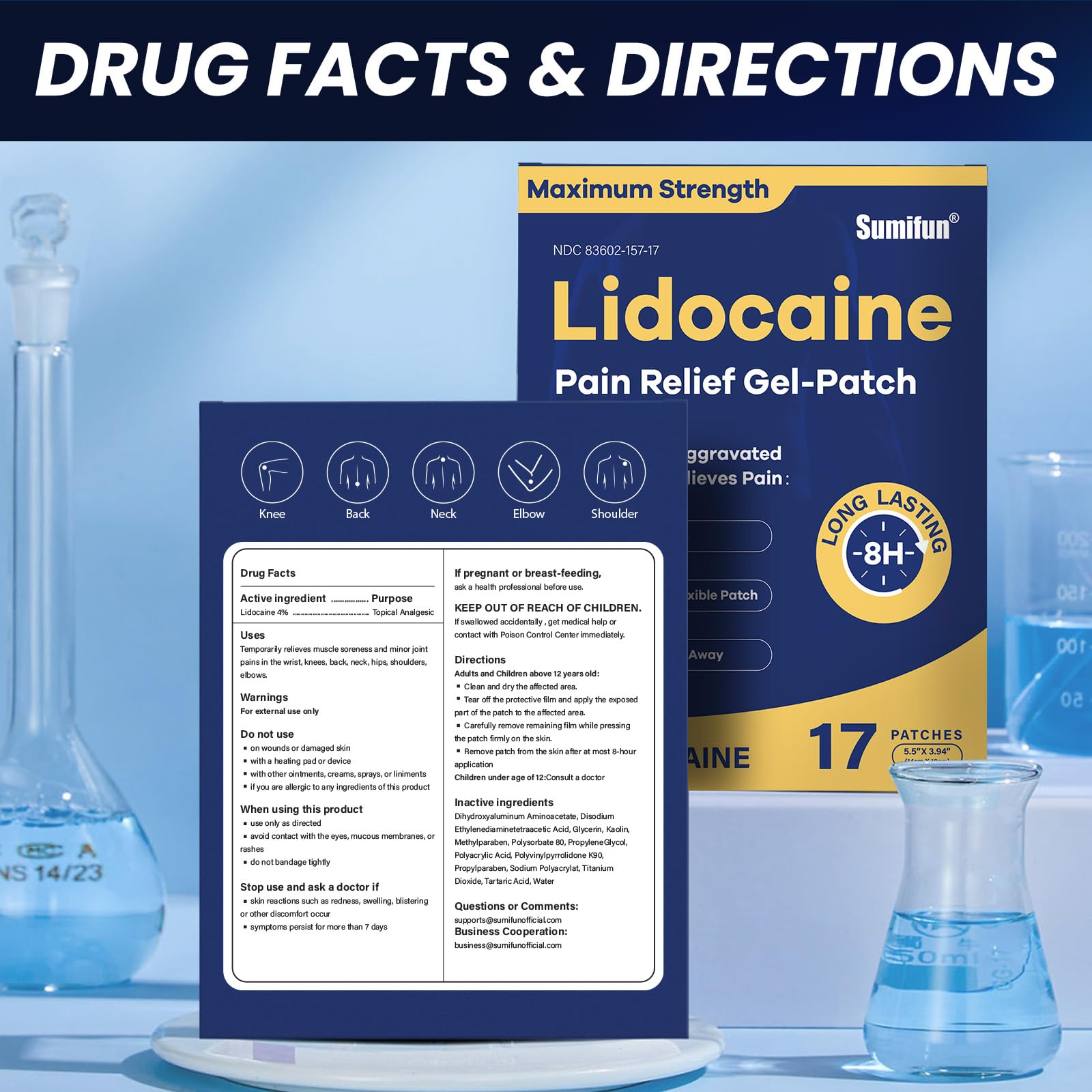 Patch sans parfum Sumifun 4% lidocaïne utilisation publique discrète