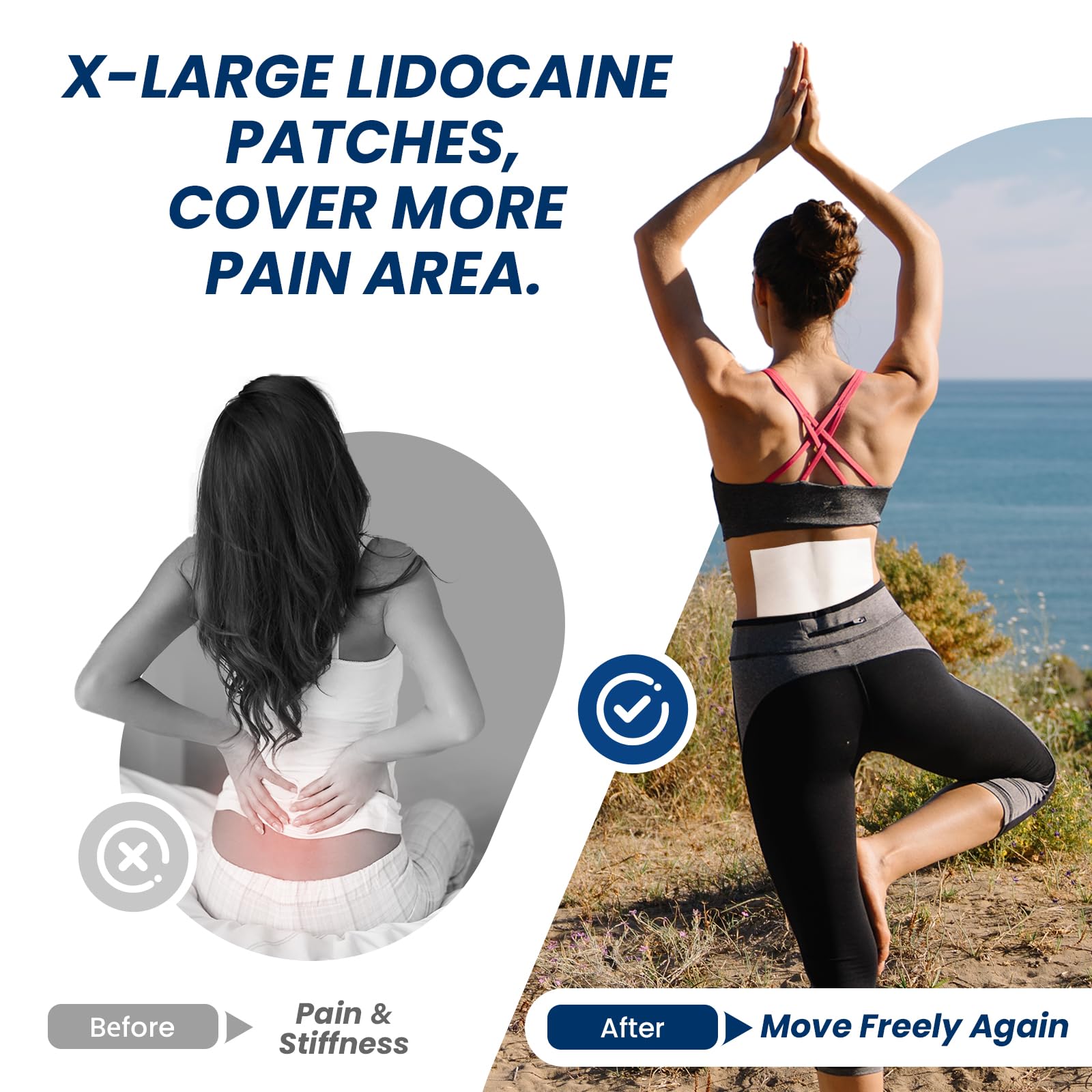 Sumifun XL Patch Lidocaïne adhesif rectangle – maintien fiable.