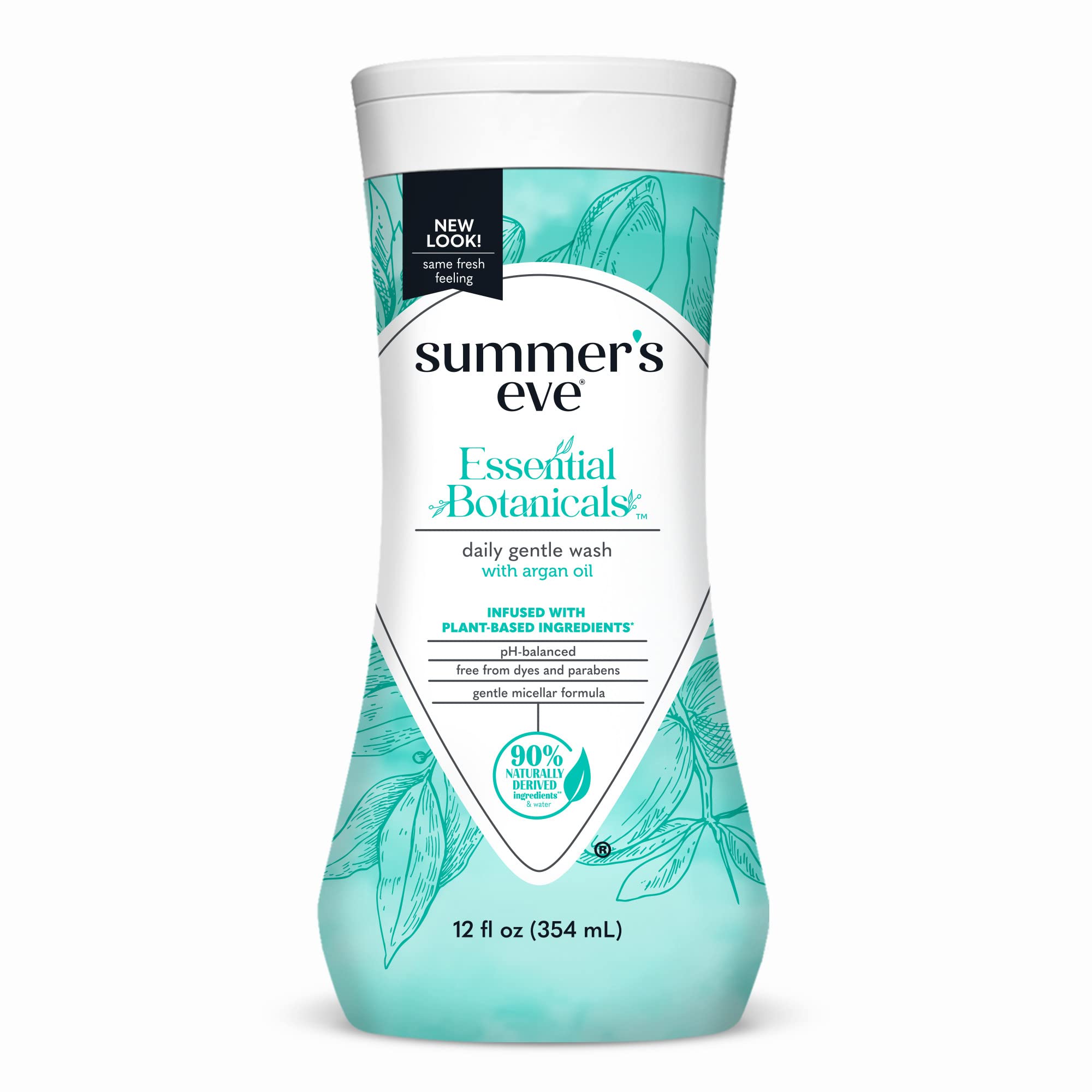 Summer's Eve Essential Botanicals: bouteille argan pour soin intime quotidien.