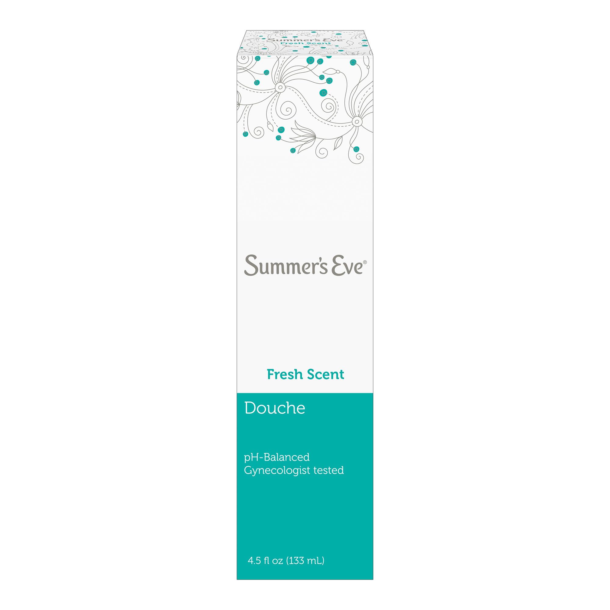 Summer's Eve Douche Fraîche: Bouteille légère et réduction d'odeur, sensation de propreté.