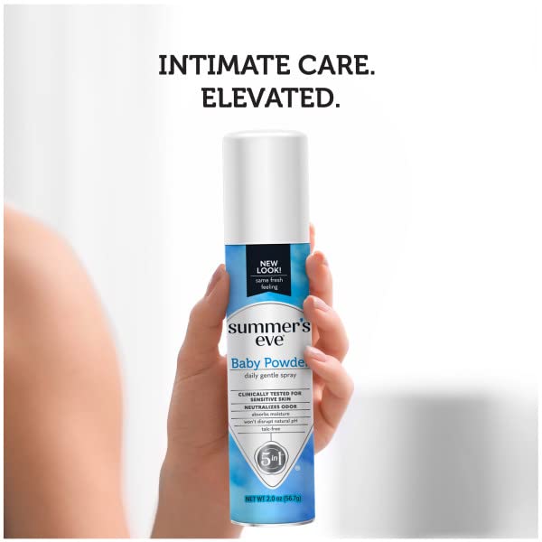 Équilibre du pH respecté par Summer's Eve Baby Powder Freshening Spray.