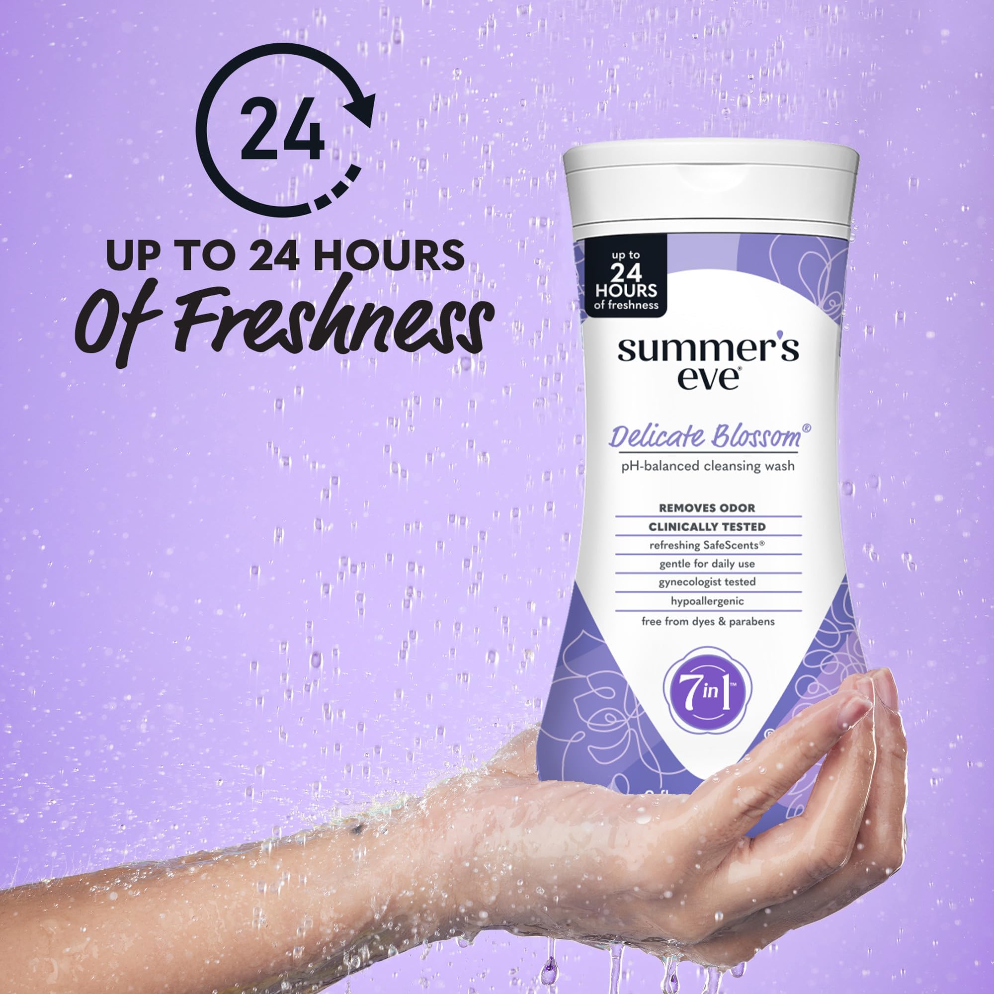 Emballage du pack 12 de Summer's Eve Delicate Blossom pour utilisation familiale