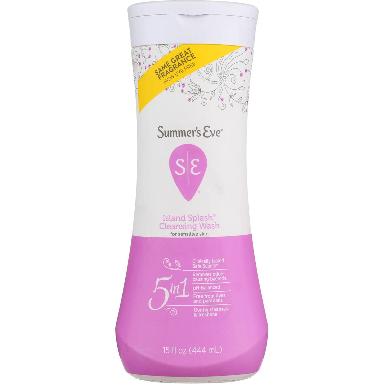 Summer's Eve Island Splash, doseur pratique pour une application contrôlée lors du lavage.