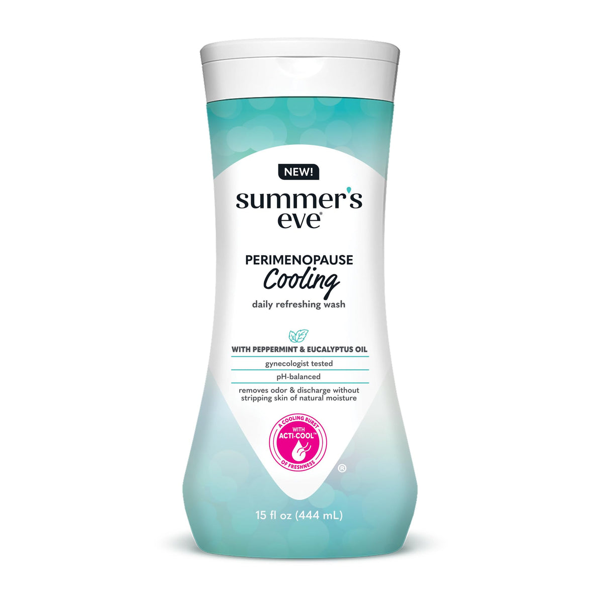 Summer's Eve Perimenopause: bouteille montrant le lavage frais et rafraîchissant.