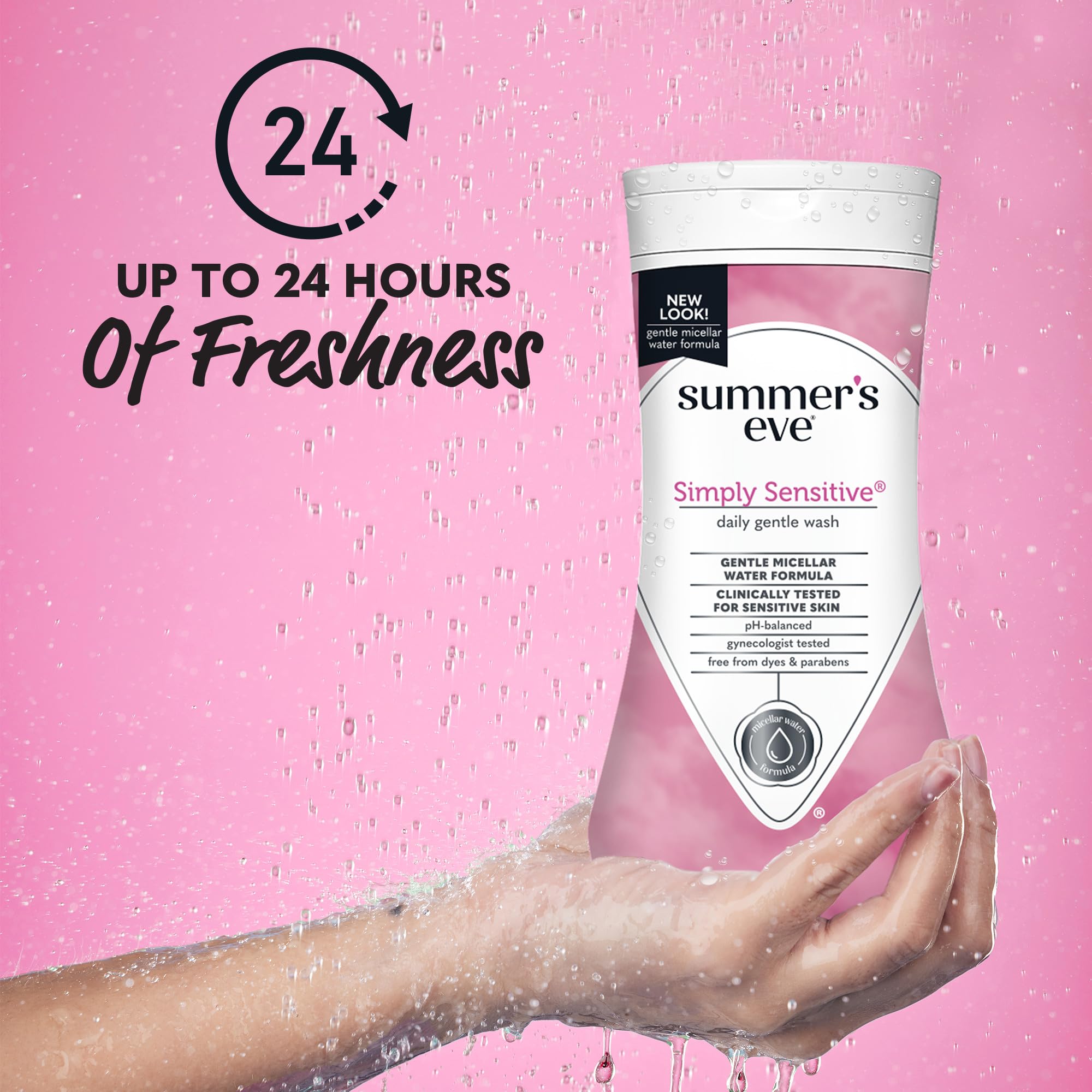 Summer's Eve Simply Sensitive, étiquette sans cruauté, assurance éthique pour votre routine intime.