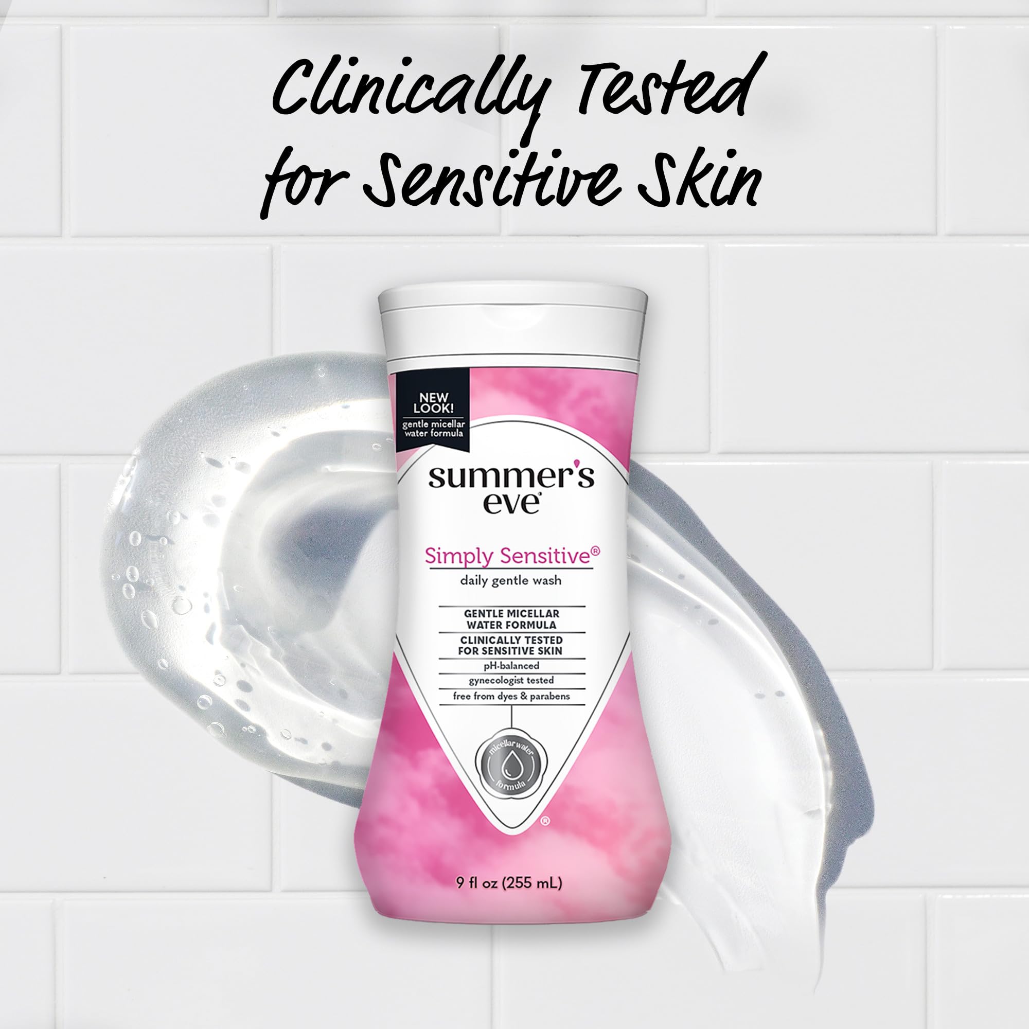 Summer's Eve Simply Sensitive, soin quotidien pour peaux sensibles, sans parfum agressif.