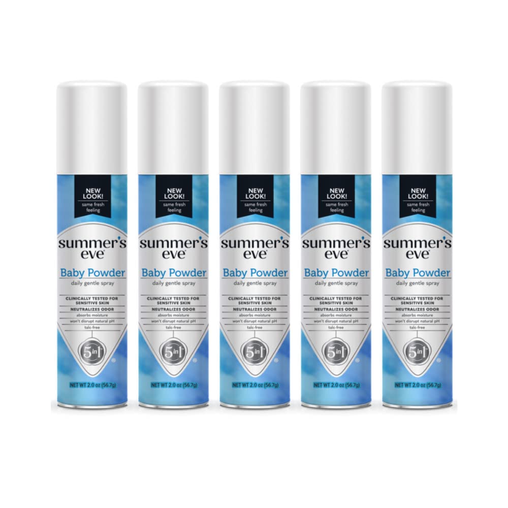 Summer's Eve spray intime poudre bebe, flacon 60 ml, fraîcheur quotidienne.