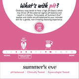 Summer’s Eve utilisation quotidienne illustrée pour une sensation de fraîcheur.