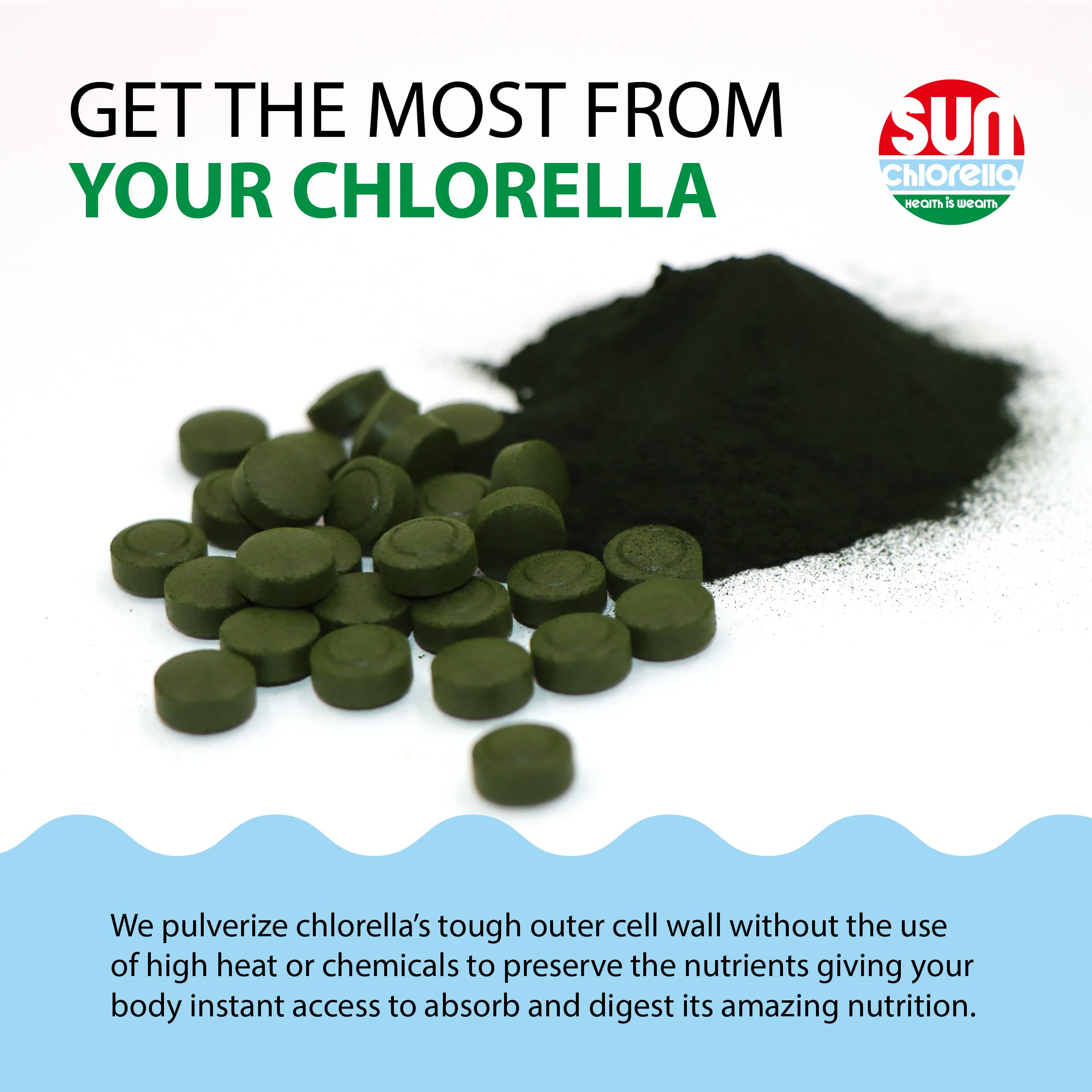 Sun Chlorella CGF: facteur de croissance et énergie soutenue.