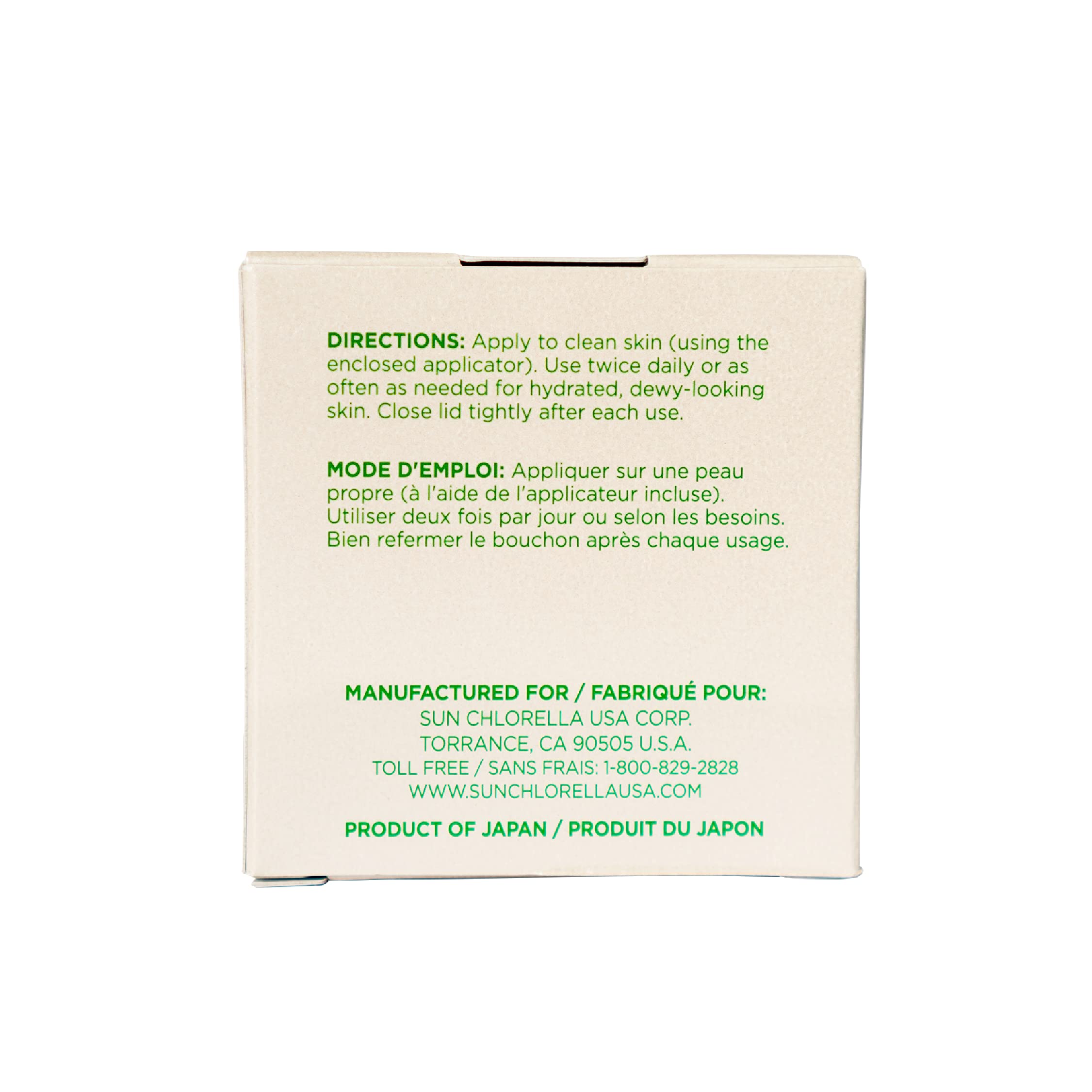 Sun Chlorella Crème Visage Teint Uniforme pour un fini harmonieux.