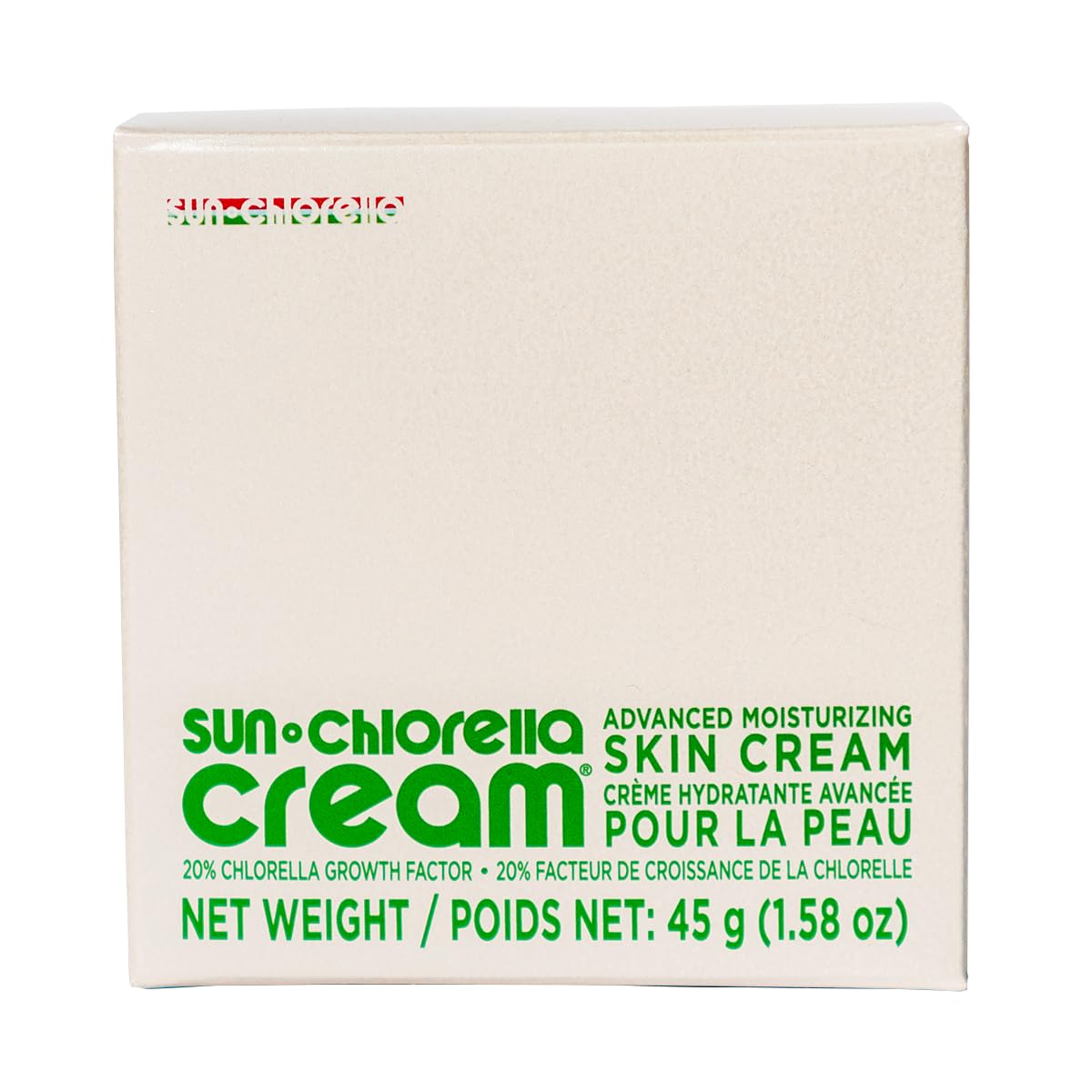 Sun Chlorella Crème Visage Usage Quotidien pour peau équilibrée.
