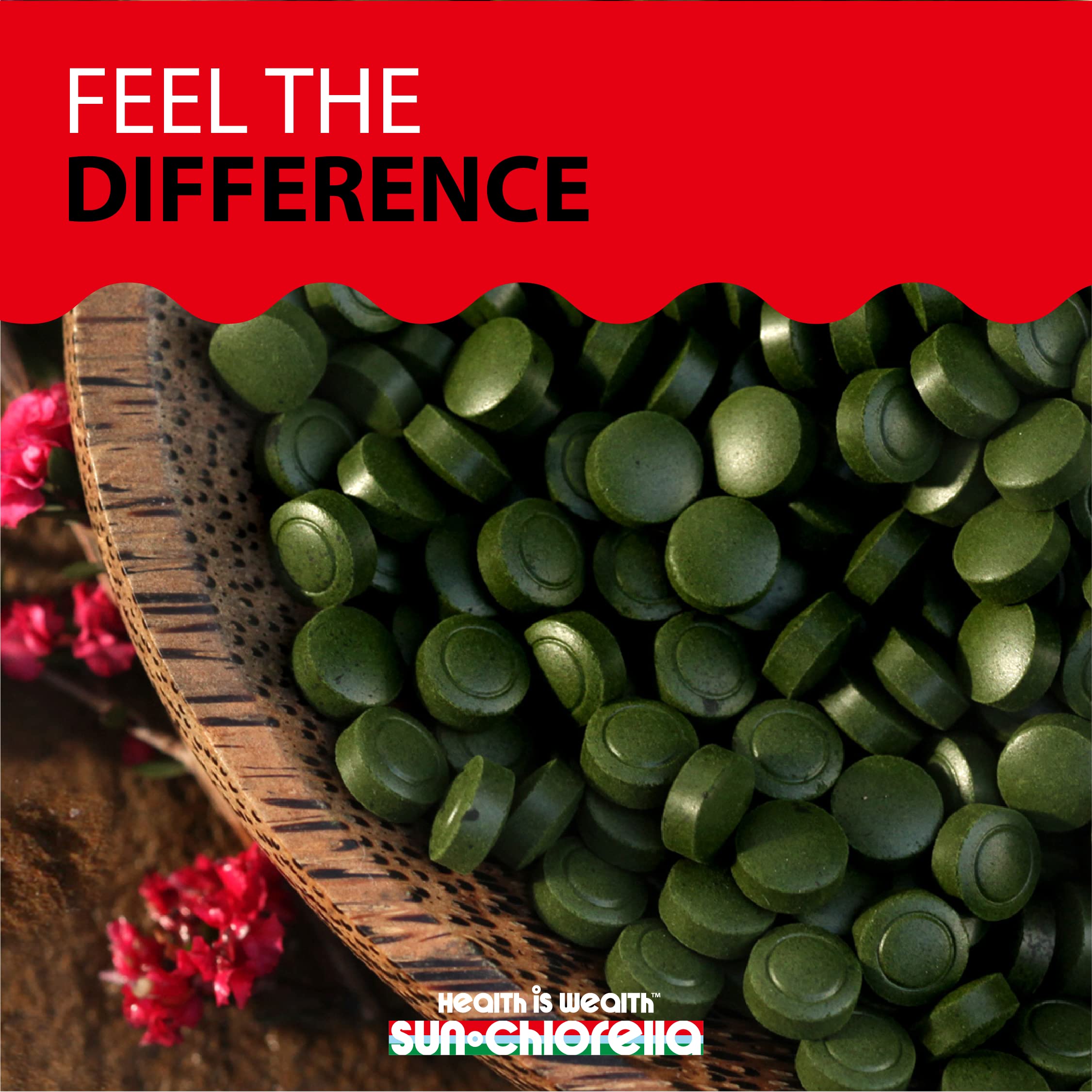 Sun Chlorella qualité-sans-ogm: produit sans gluten et additifs.