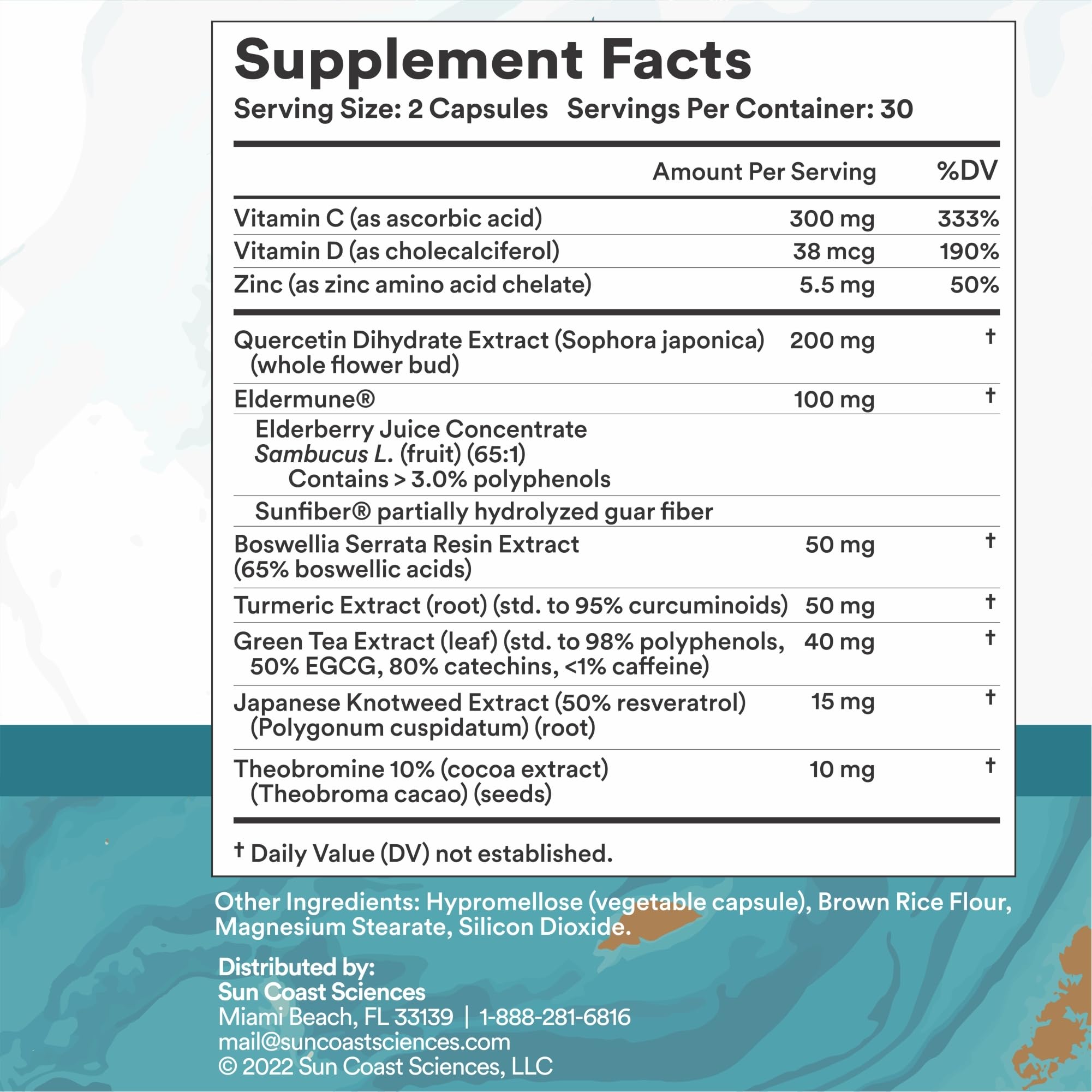 SUN COAST SCIENCES BioShield MD – gros plan sur capsules faciles à avaler.