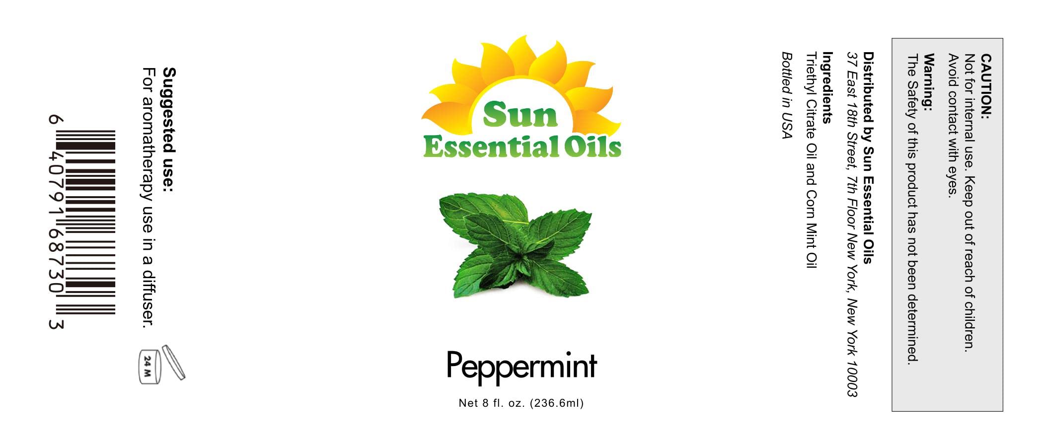 Sun Essential Oils Menthe Poivrée — compte-gouttes pratique pour dosage précis