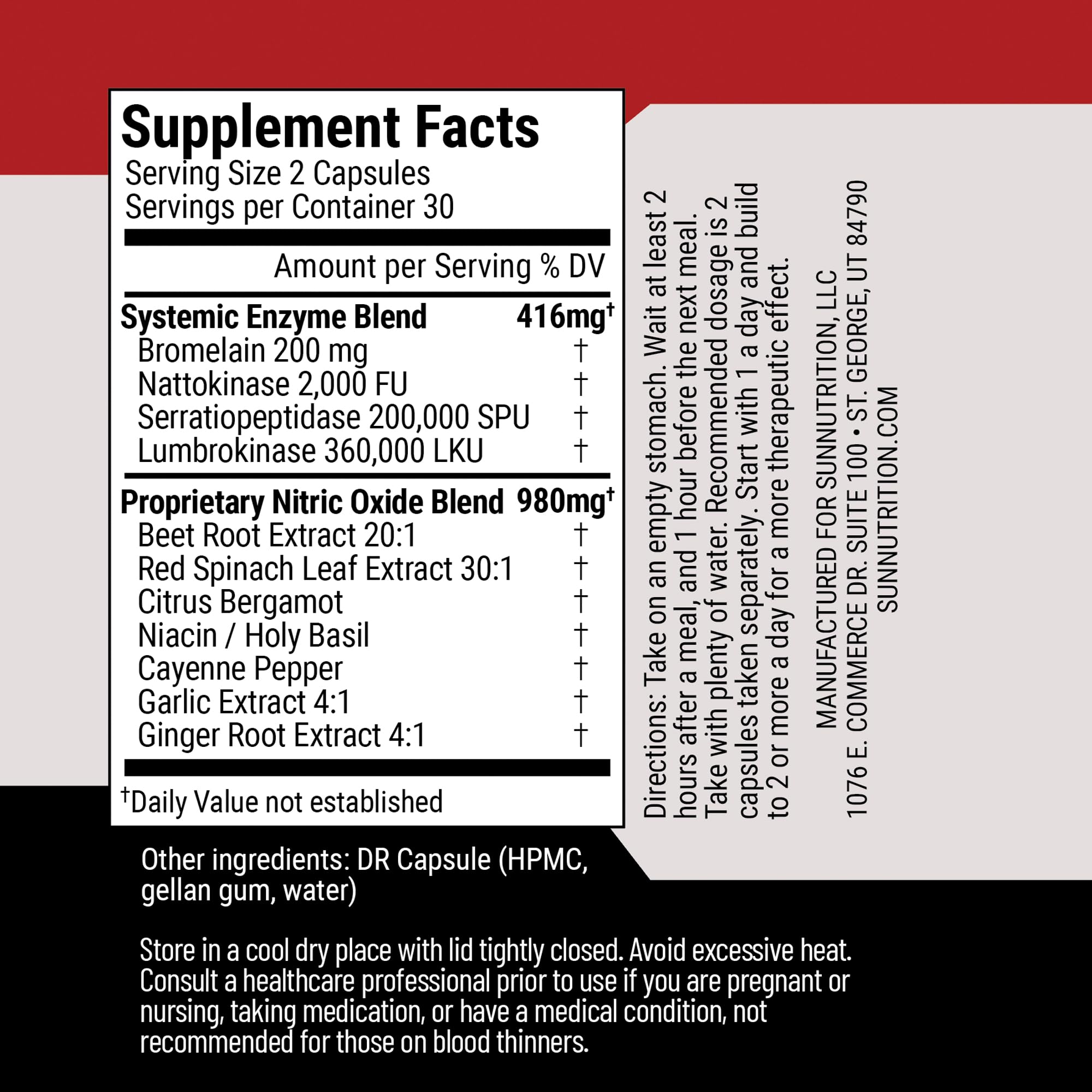 SunNutrition Nattokinase 2000 FU — capsules pratiques pour un soutien potentiel du flux sanguin.