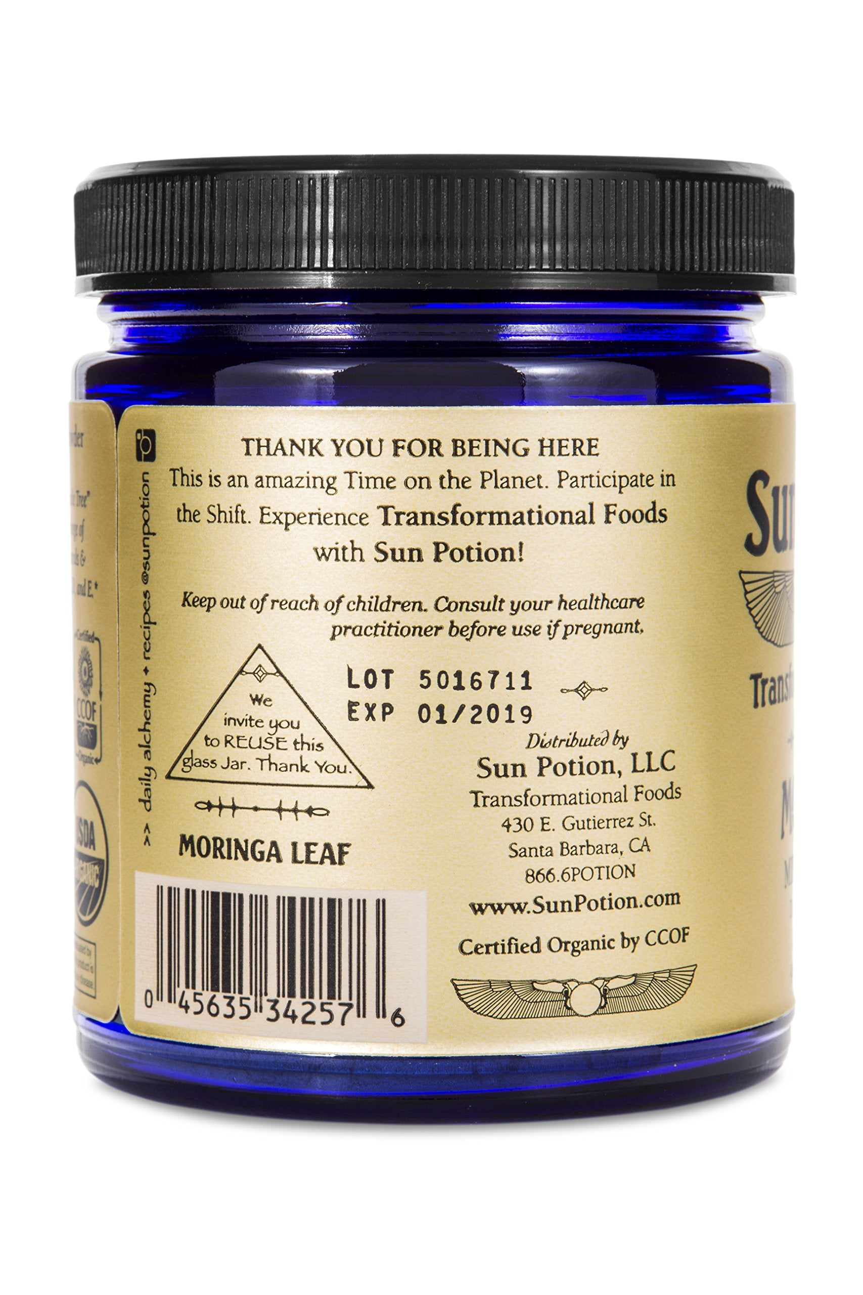 Sun Potion Poudre Moringa Texture Fine se mélange facilement dans les boissons.