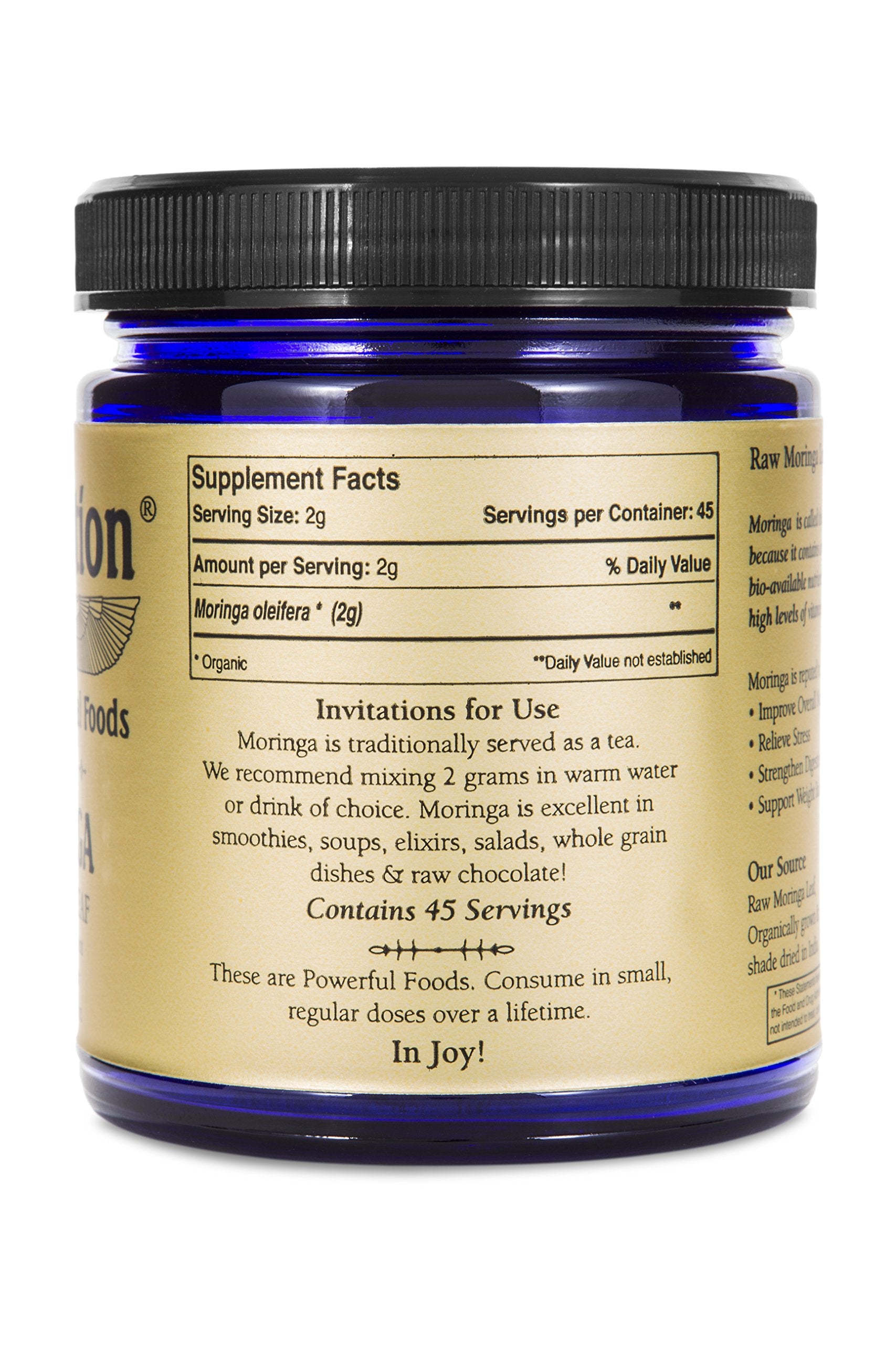 Sun Potion Poudre Moringa Utilisation Quotidienne dans yaourt et céréales.