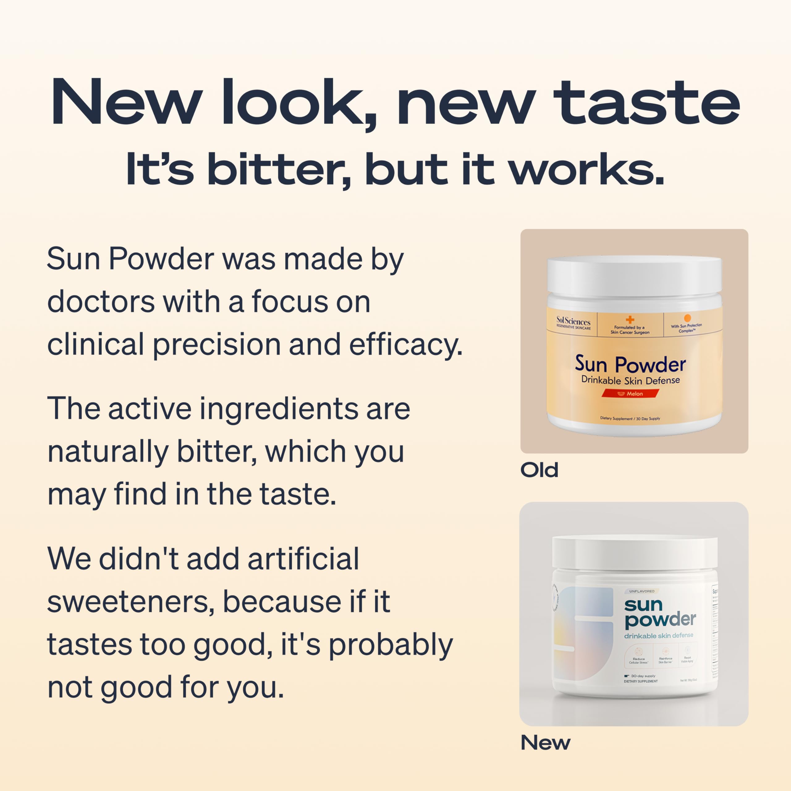 Sun Powder: étiquette et ingrédients visibles pour transparence sur la formule.