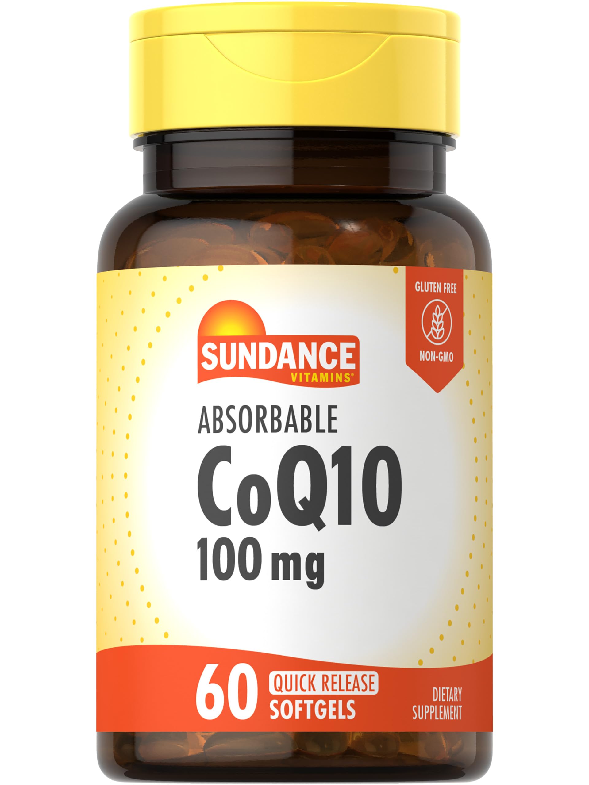 Sundance CoQ10 100 mg – gélules molles en bouteille, pratique pour la routine quotidienne.