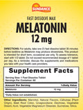 Bouteille Sundance Mélatonine 12 mg, pratique pour votre routine nocturne et vos déplacements.