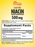 Sundance Niacine 500 mg capsules, libération rapide pour énergie quotidienne.