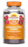 Gommes Sundown magnésium citrate framboise dans une bouteille pratique pour la routine quotidienne