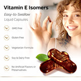 Sunergetic annatto-tocotrienols gelule dans la main, format pratique.