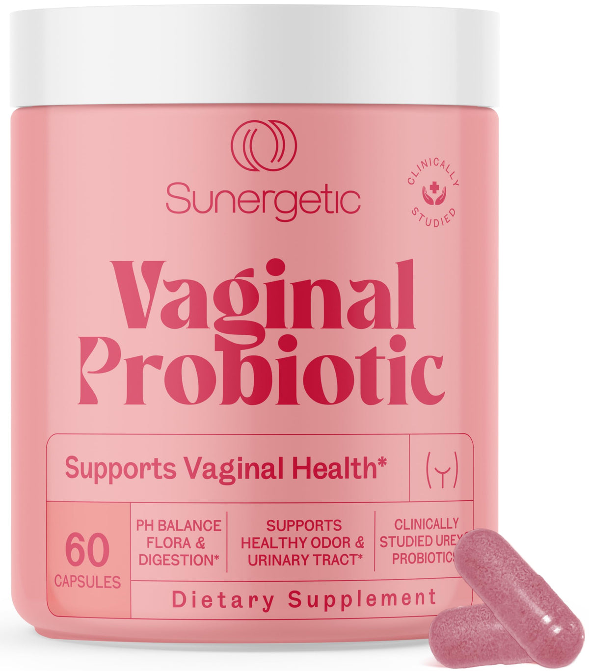 Sunergetic : bouteille de probiotiques vaginaux pour l’équilibre intime.