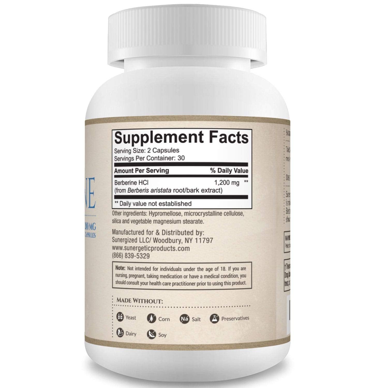 Sunergetic Berberine, capsules, format pratique à avaler