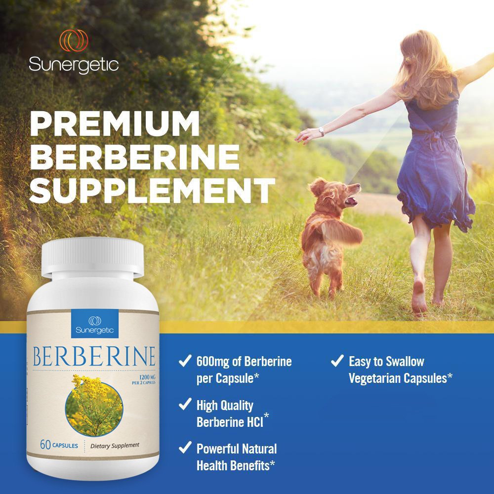 Sunergetic Berberine, fiche nutrition détaillant la dose par capsule