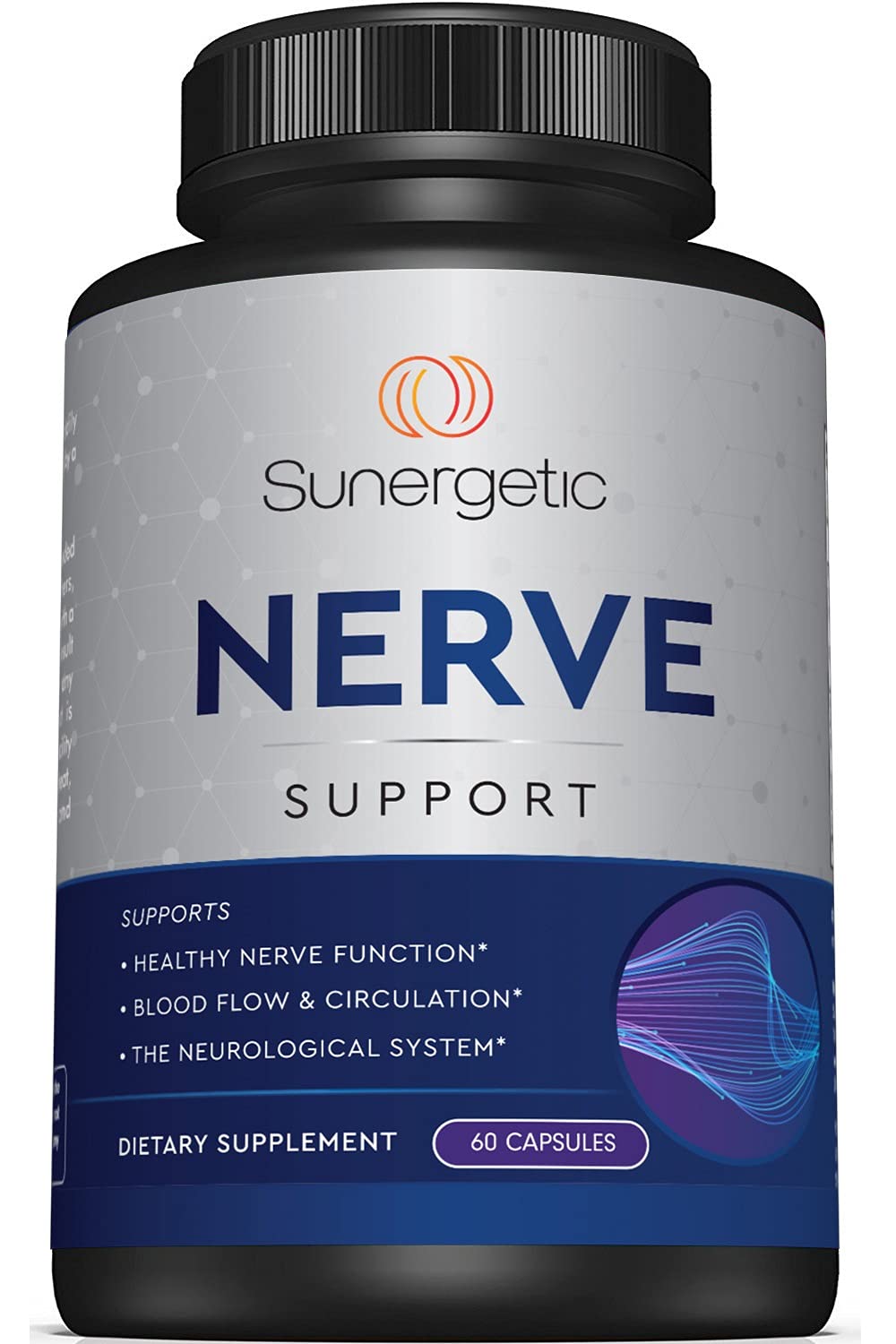 Sunergetic Premium Soutien Nerveux - bouteille, pratique pour l'usage quotidien.