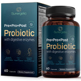 Sunergetic Quatre en Un Probiotique - Bouteille pour le soutien digestif quotidien.