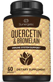 Sunergetic Quercetine-Bromelaine, bouteille de gélules, peut soutenir le système immunitaire.