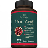 Sunergetic Uric Acid Support – bouteille visible, soutien potentiel des niveaux d’acide urique