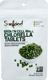 Sunfood Chlorella – tablette et bouteille, verser facilement pour un apport en antioxydants.