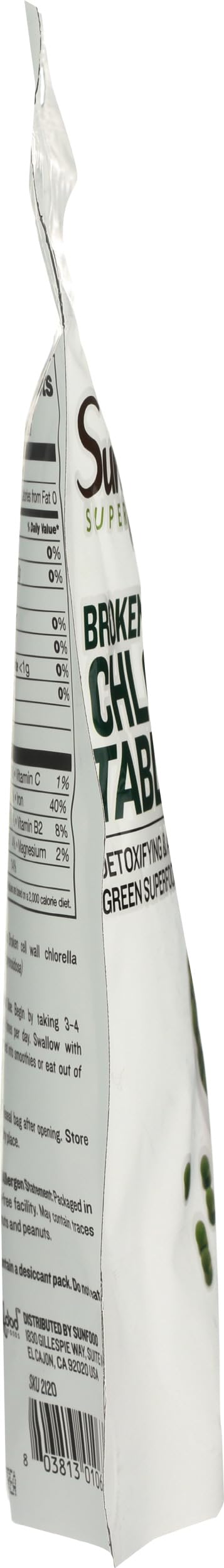 Sunfood Chlorella Tablettes – riche en chlorophylle et antioxydants.