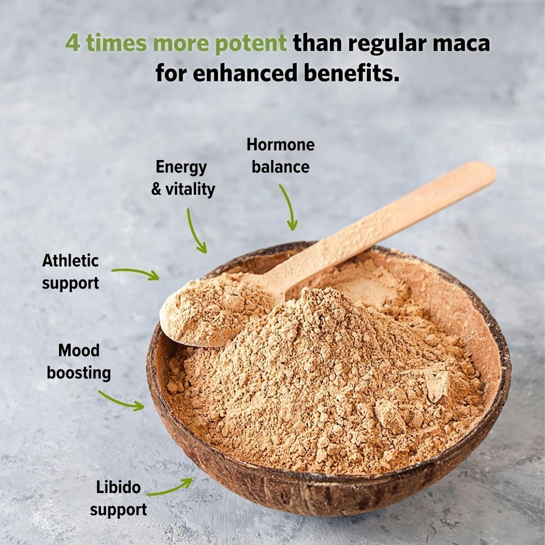 Sunfood Maca Extreme dosage simple pour boissons chaudes ou froides
