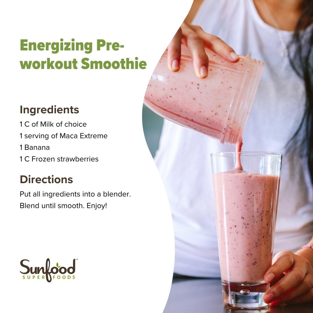 Sunfood Maca Extreme smoothie vert nutritif avec maca biologique